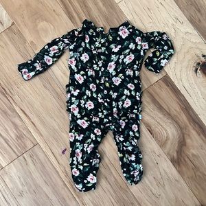 Posh Peanut long sleeve floral ruffle butt romper
